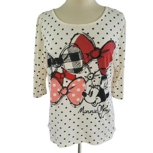 Walt Disney Parks Minnie Mouse half sleeve polka dot t-shirt size XL